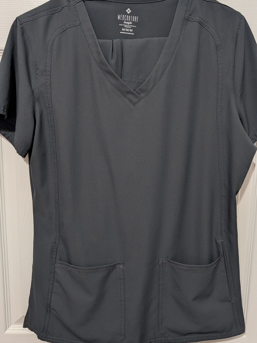 Med Couture Women’s Gray V-Neck Scrub Set